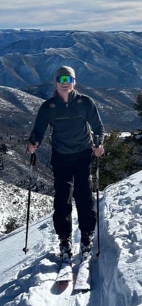 Cameron skiing in the Wasatch backcountry